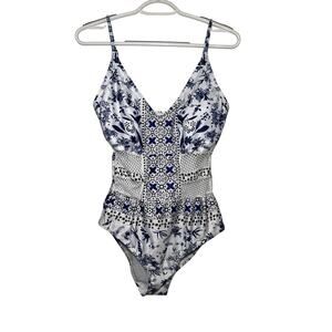 NWT WILA floral one piece swim suit womens medium resort cruise tropical‎